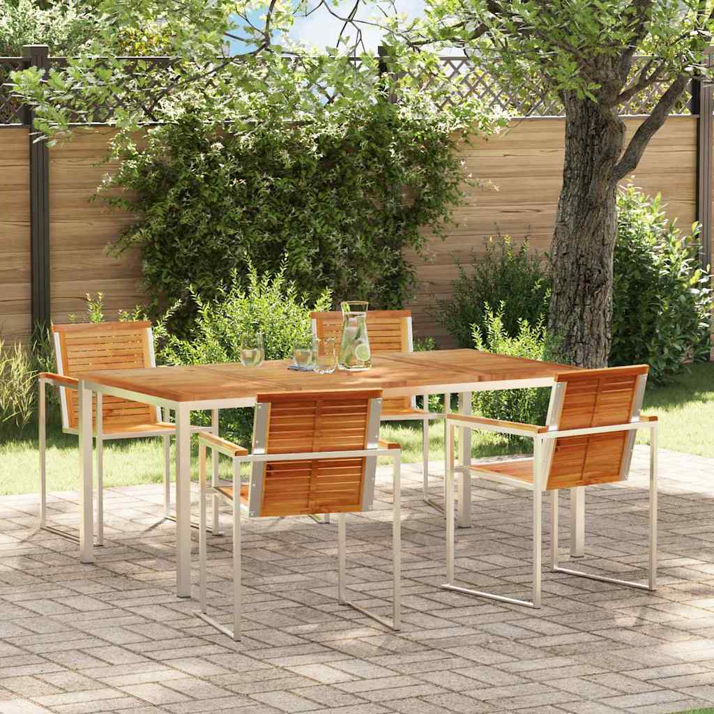 vidaXL Tuin Eettafel Set 3 pcs Bruin Massief Acacia Hout