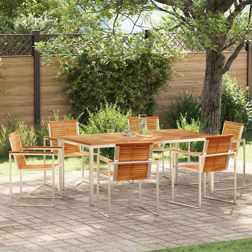 vidaXL Tuin Eettafel Set 3 pcs Bruin Massief Acacia Hout