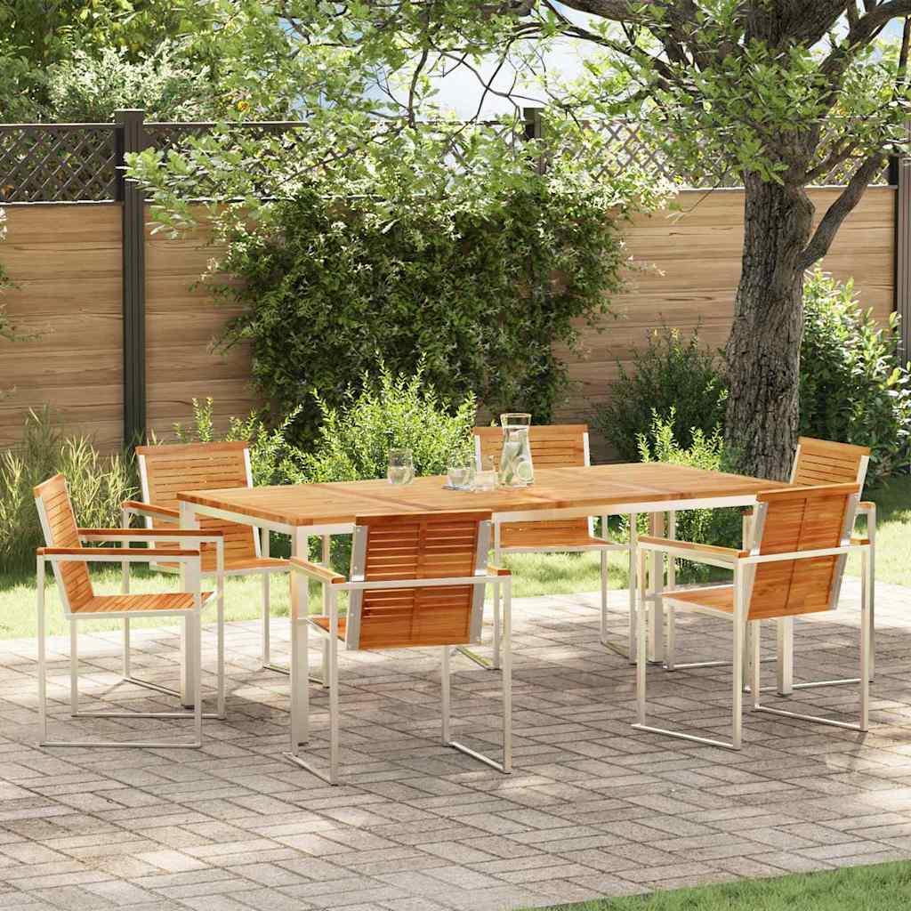 vidaXL Tuin Eettafel Set 3 pcs Bruin Massief Acacia Hout
