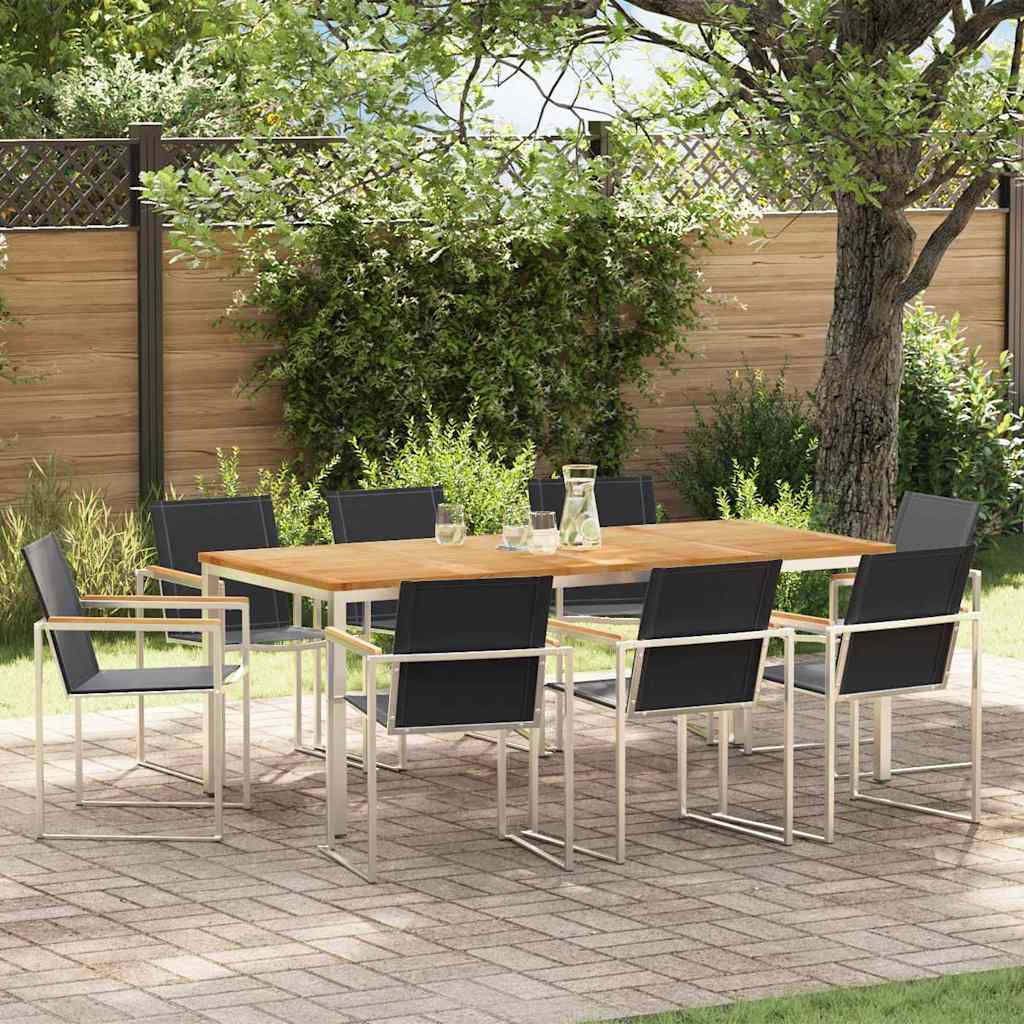vidaXL Tuin Eettafel Set 3 pcs Bruin Massief Acacia Hout