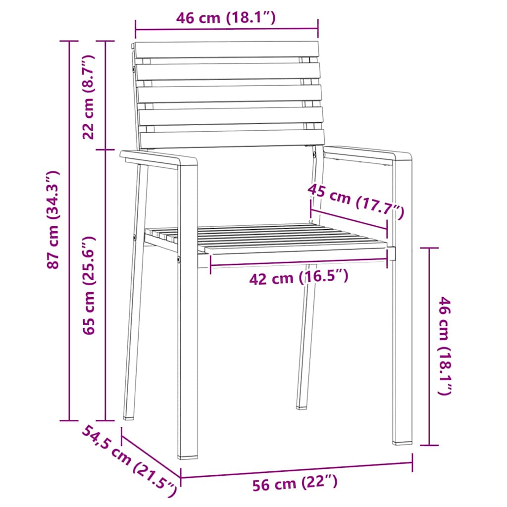 vidaXL Tuin Eettafel Set 3 pcs Bruin Massief Acacia Hout