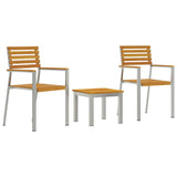 vidaXL Tuin Eettafel Set 3 pcs Bruin Massief Acacia Hout