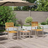 vidaXL Tuin Eettafel Set 3 pcs Bruin Massief Acacia Hout