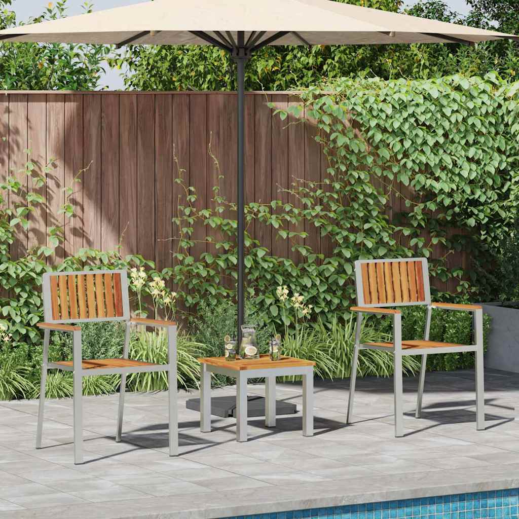 vidaXL Tuin Eettafel Set 3 pcs Bruin Massief Acacia Hout