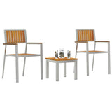 vidaXL Tuin Eettafel Set 3 pcs Bruin Massief Acacia Hout