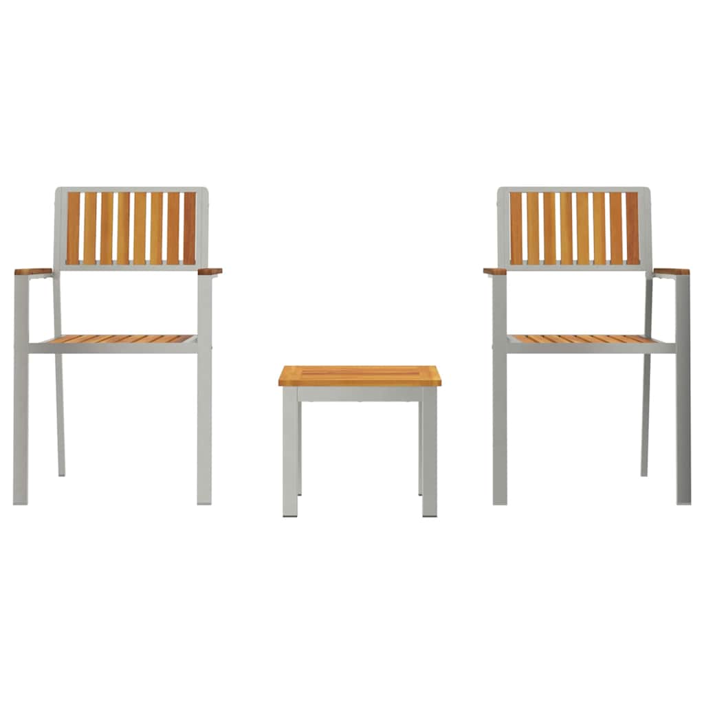 vidaXL Tuin Eettafel Set 3 pcs Bruin Massief Acacia Hout