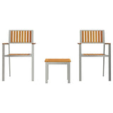 vidaXL Tuin Eettafel Set 3 pcs Bruin Massief Acacia Hout