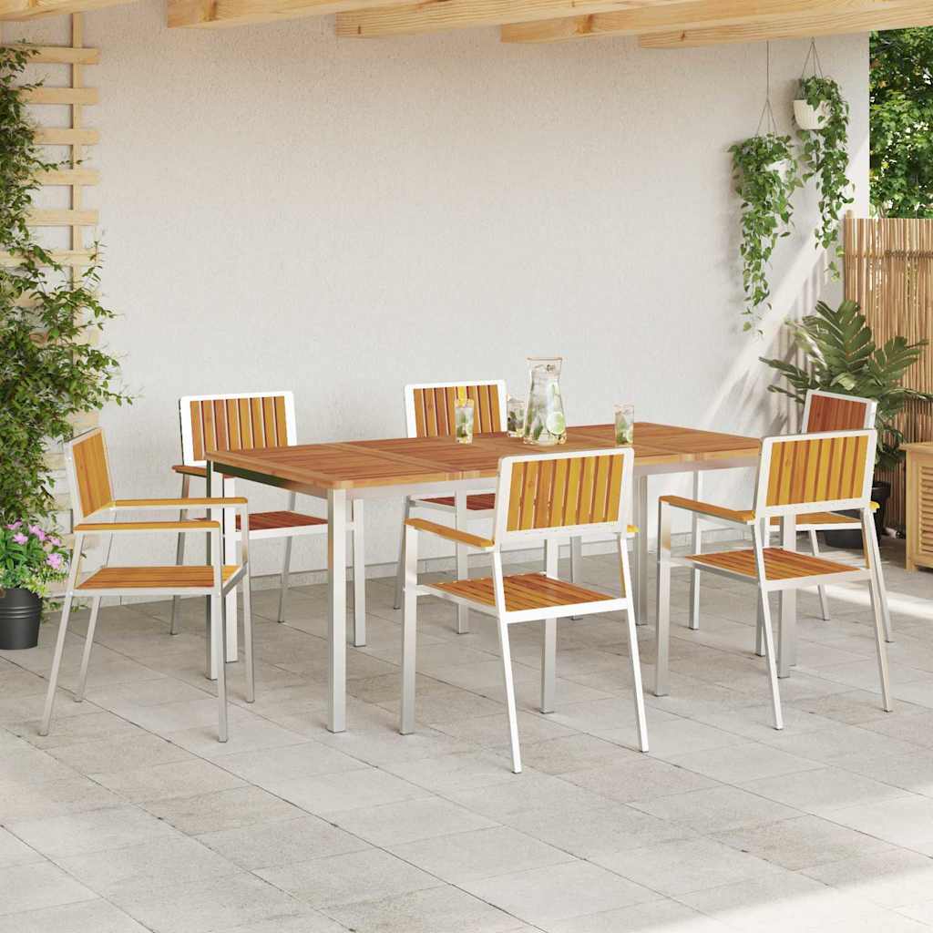 vidaXL Tuinstoel 6 pcs Bruin 56 x 54,5 x 87 cm Massief Acacia Hout