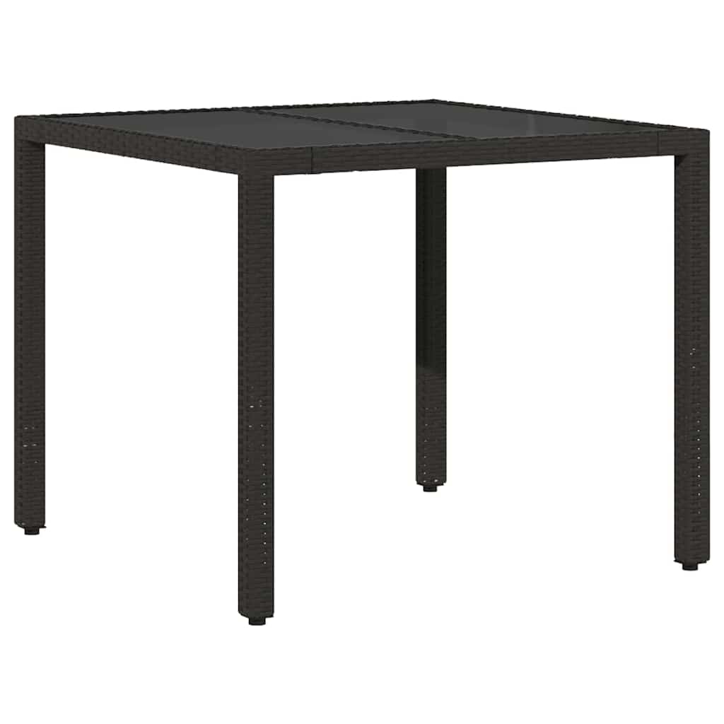 vidaXL Tuin Eettafel Set 3 pcs Zwart poly rattan