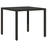 vidaXL Tuin Eettafel Set 3 pcs Zwart poly rattan
