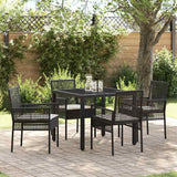 vidaXL Tuin Eettafel Set 3 pcs Zwart poly rattan