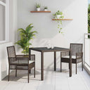 vidaXL Tuin Eettafel Set 3 pcs Zwart poly rattan