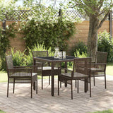 vidaXL Tuin Eettafel Set 3 pcs Zwart poly rattan