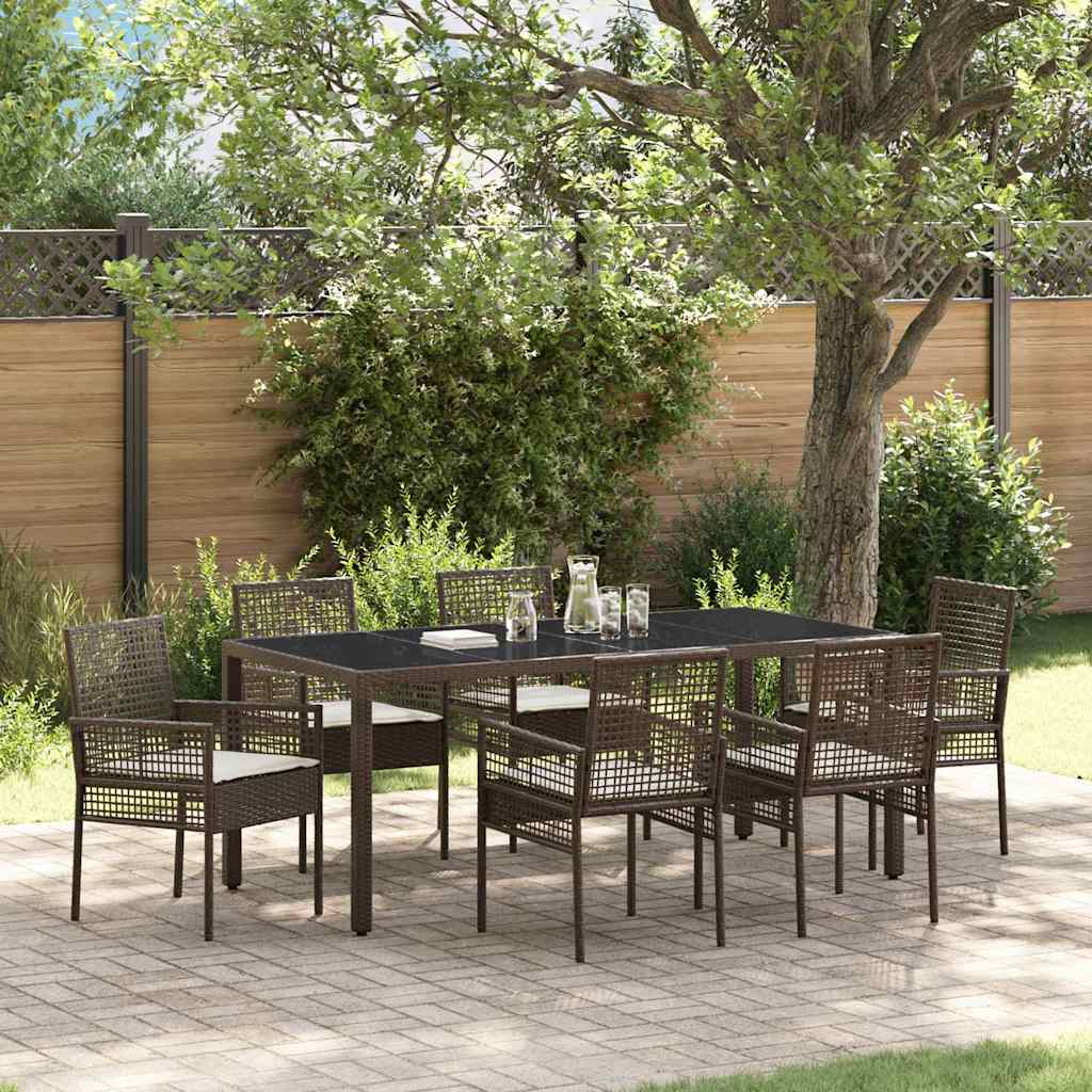 vidaXL Tuin Eettafel Set 3 pcs Zwart poly rattan