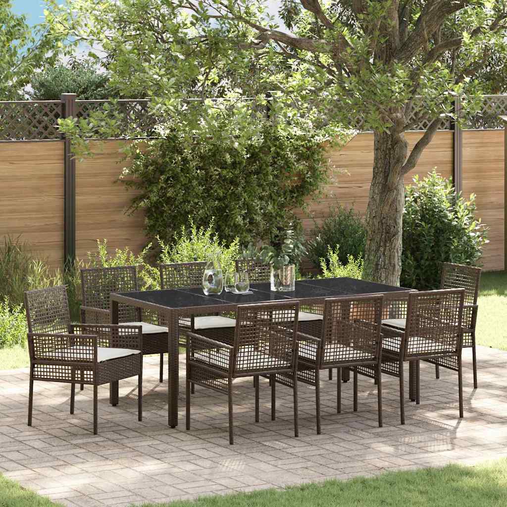 vidaXL Tuin Eettafel Set 3 pcs Zwart poly rattan