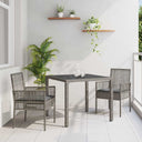 vidaXL Tuin Eettafel Set 3 pcs Zwart poly rattan