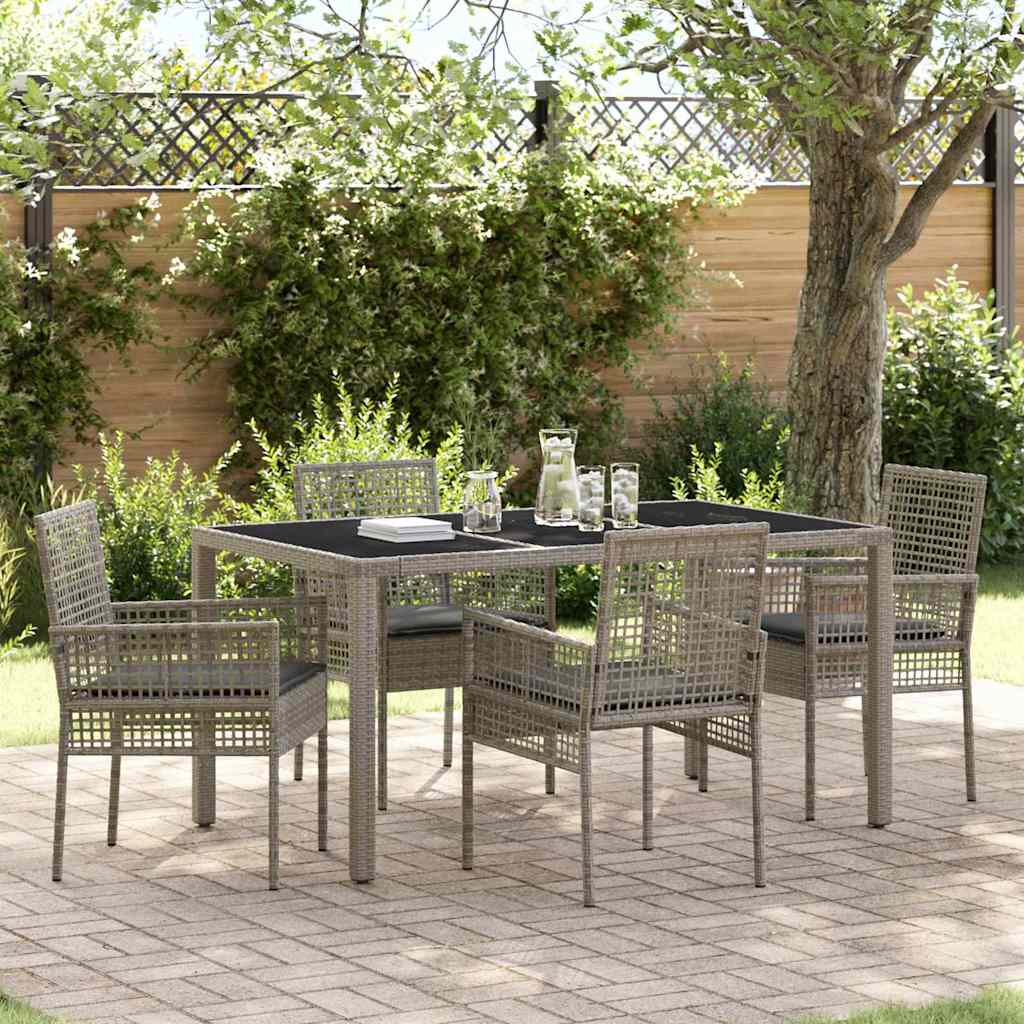 vidaXL Tuin Eettafel Set 3 pcs Zwart poly rattan