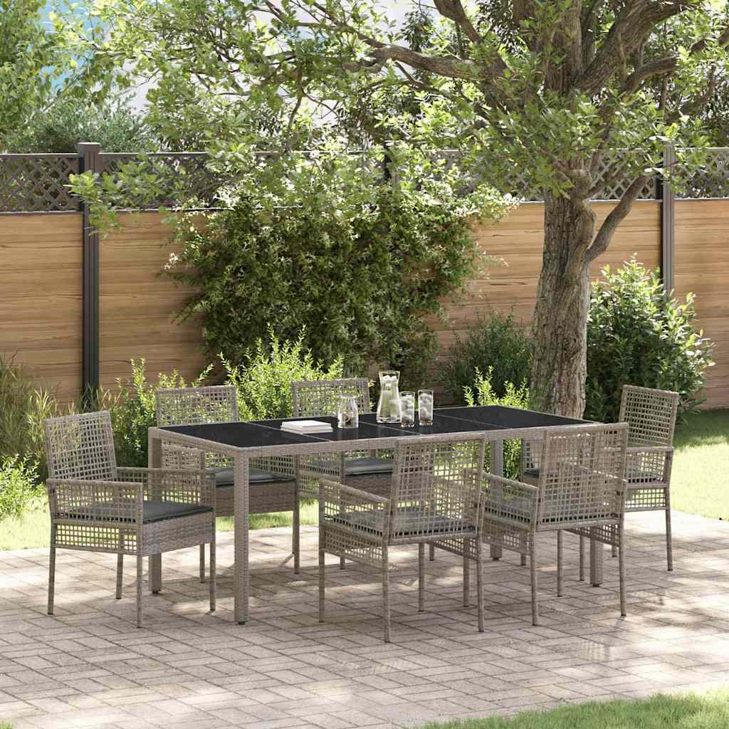 vidaXL Tuin Eettafel Set 3 pcs Zwart poly rattan