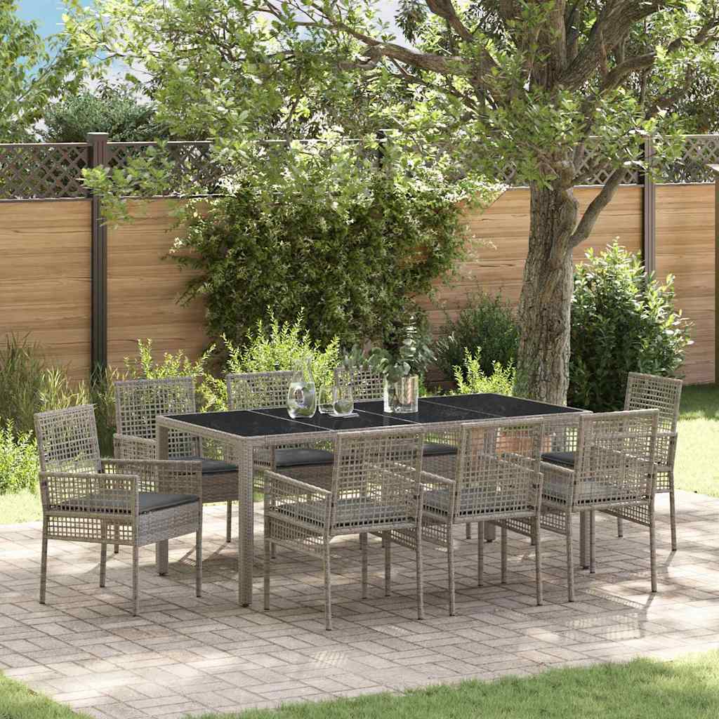 vidaXL Tuin Eettafel Set 3 pcs Zwart poly rattan