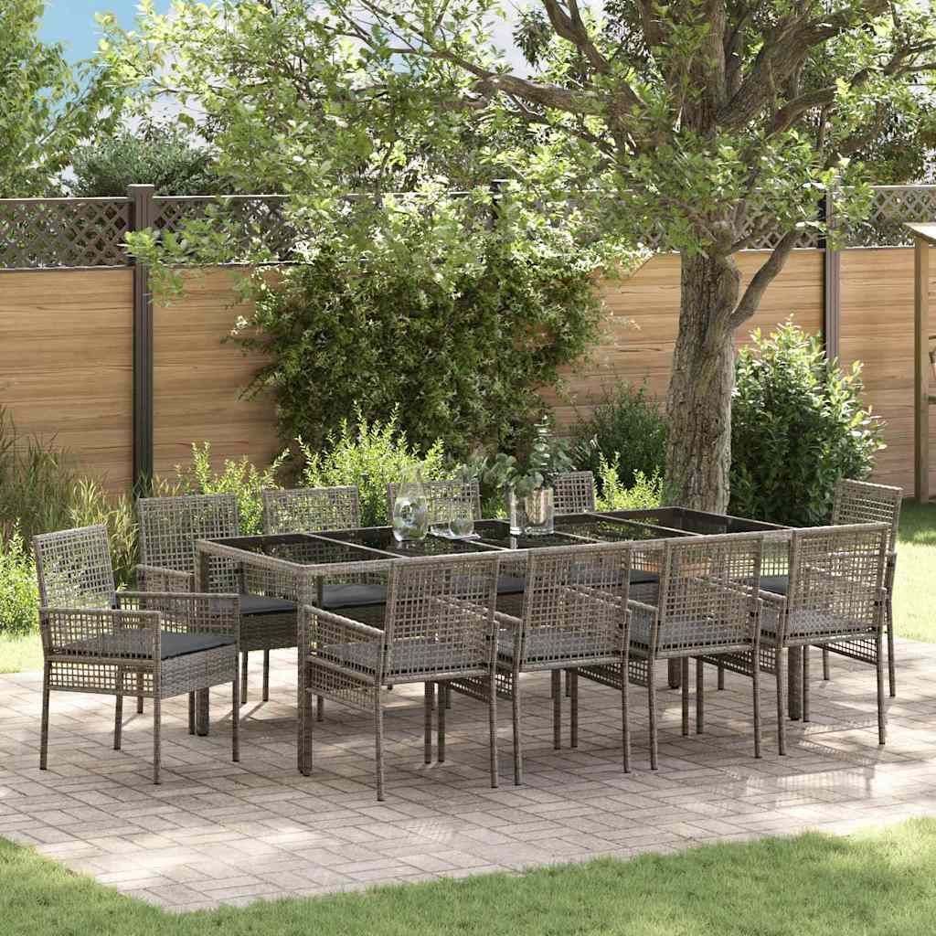 vidaXL Tuin Eettafel Set 3 pcs Zwart poly rattan