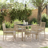 vidaXL Tuin Eettafel Set 3 pcs Zwart poly rattan
