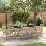 vidaXL Tuin Eettafel Set 3 pcs Zwart poly rattan