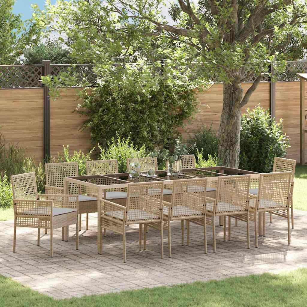 vidaXL Tuin Eettafel Set 3 pcs Zwart poly rattan