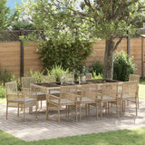 vidaXL Tuin Eettafel Set 3 pcs Zwart poly rattan