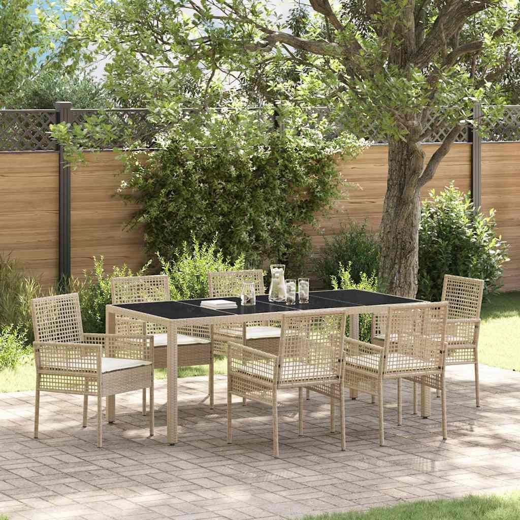 vidaXL Tuin Eettafel Set 3 pcs Zwart poly rattan