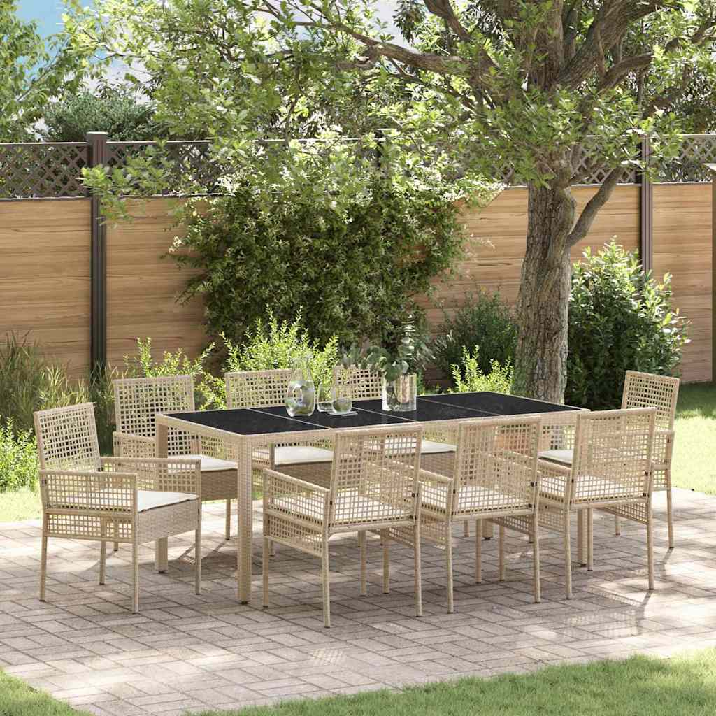vidaXL Tuin Eettafel Set 3 pcs Zwart poly rattan