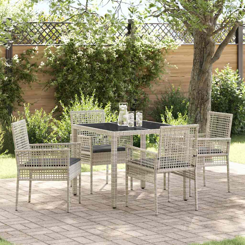 vidaXL Tuin Eettafel Set 3 pcs Zwart poly rattan