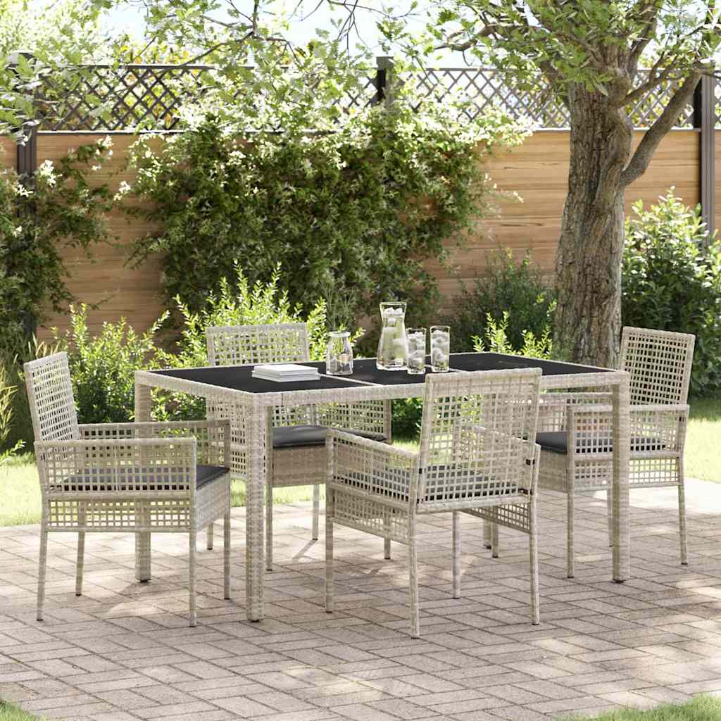 vidaXL Tuin Eettafel Set 3 pcs Zwart poly rattan