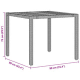 vidaXL Tuin Eettafel Set 3 pcs Zwart poly rattan