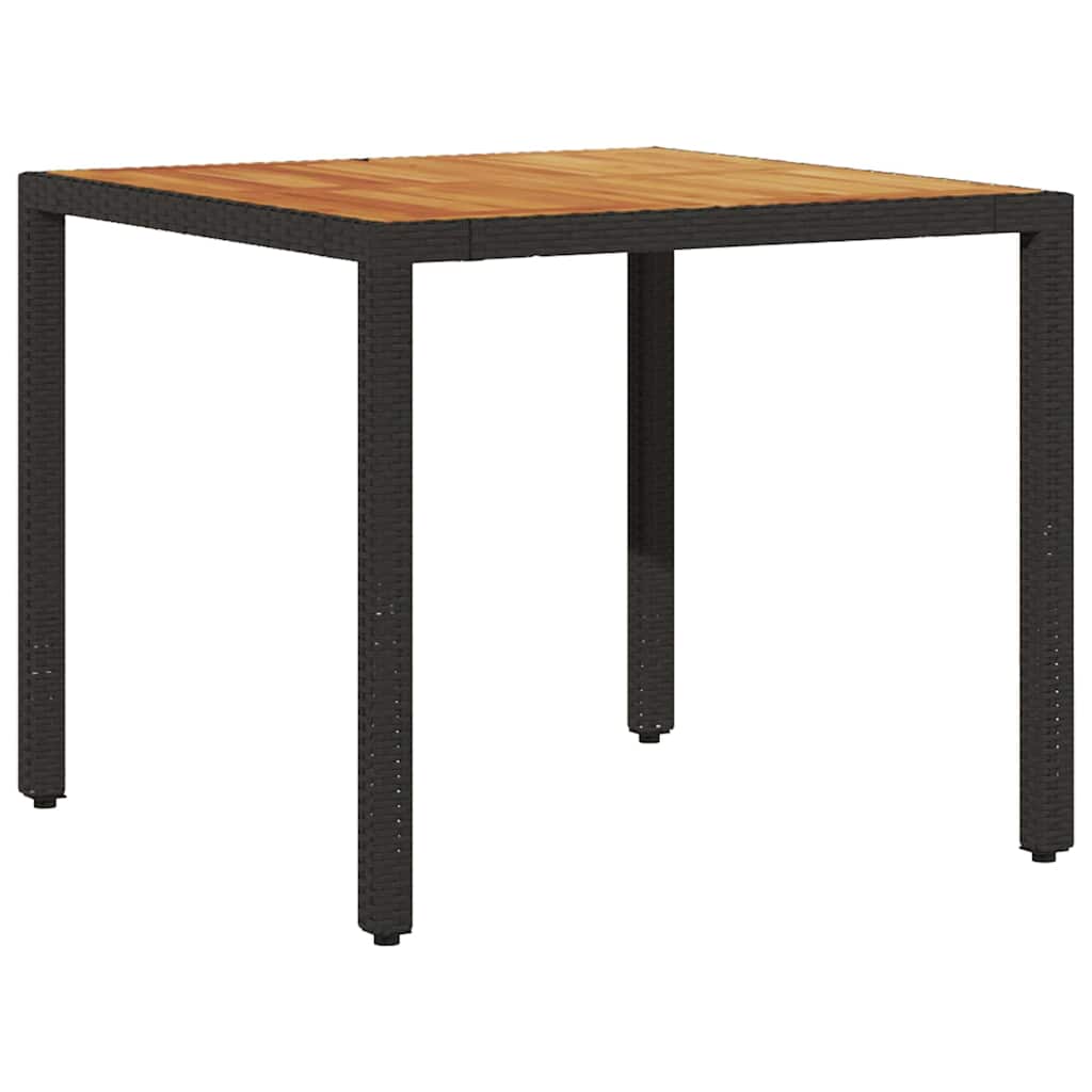vidaXL Tuin Eettafel Set 3 pcs Zwart poly rattan