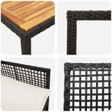 vidaXL Tuin Eettafel Set 3 pcs Zwart poly rattan