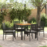 vidaXL Tuin Eettafel Set 3 pcs Zwart poly rattan