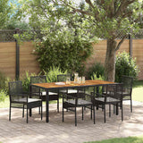 vidaXL Tuin Eettafel Set 3 pcs Zwart poly rattan