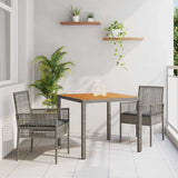 vidaXL Tuin Eettafel Set 3 pcs Zwart poly rattan