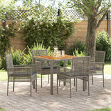 vidaXL Tuin Eettafel Set 3 pcs Zwart poly rattan