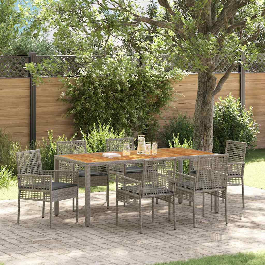 vidaXL Tuin Eettafel Set 3 pcs Zwart poly rattan