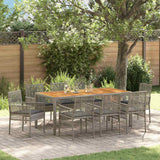 vidaXL Tuin Eettafel Set 3 pcs Zwart poly rattan