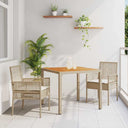 vidaXL Tuin Eettafel Set 3 pcs Zwart poly rattan