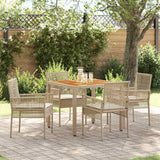 vidaXL Tuin Eettafel Set 3 pcs Zwart poly rattan