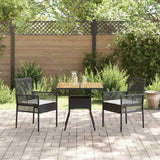 vidaXL Garden Dining Set 3 pcs Black poly rattan