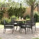 vidaXL Garden Dining Set 3 pcs Black poly rattan