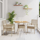 vidaXL Garden Dining Set 3 pcs Black poly rattan