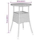 vidaXL Garden Dining Set 3 pcs Black poly rattan