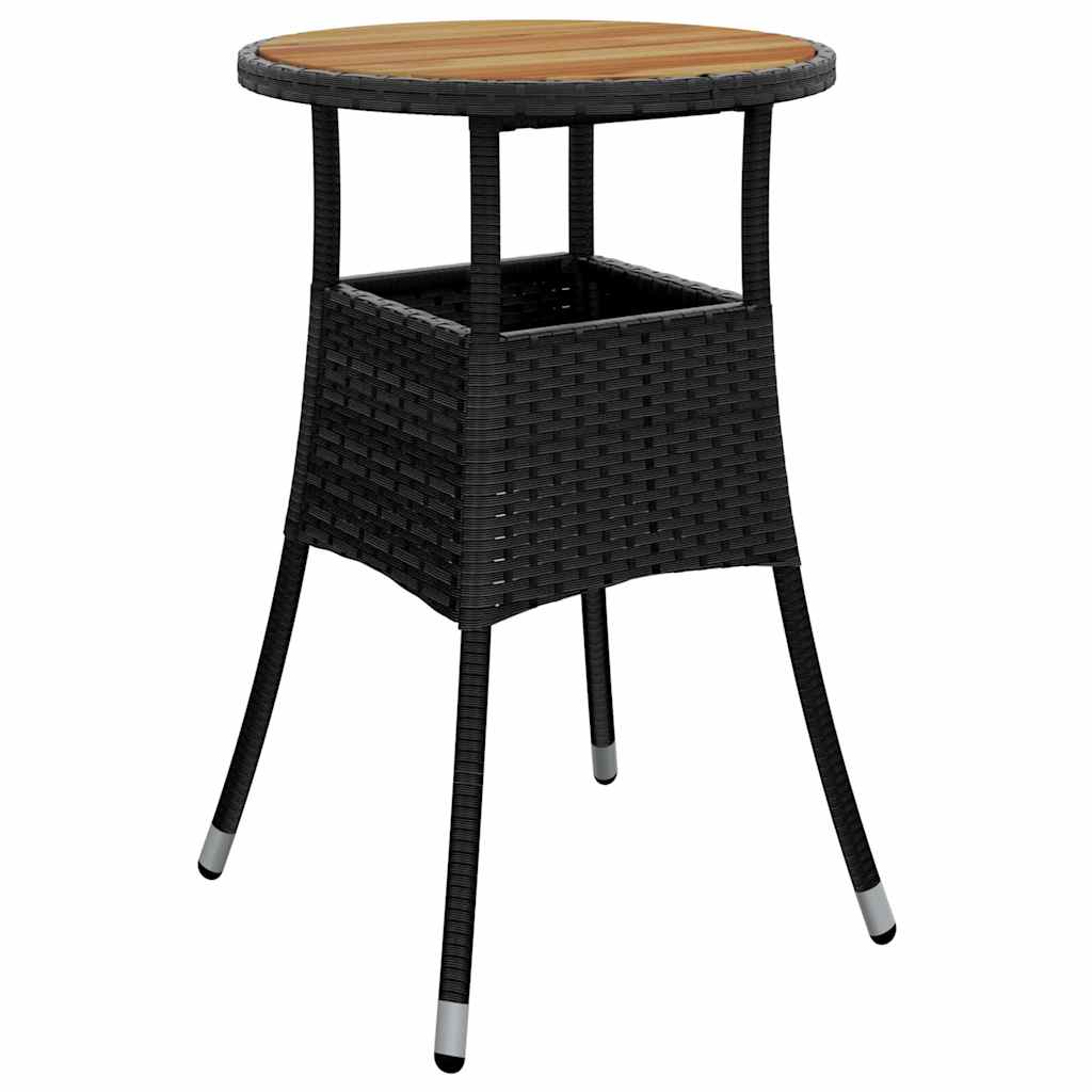 vidaXL Garden Dining Set 3 pcs Black poly rattan