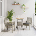 vidaXL Garden Dining Set 3 pcs Black poly rattan