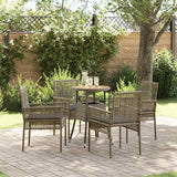 vidaXL Garden Dining Set 3 pcs Black poly rattan